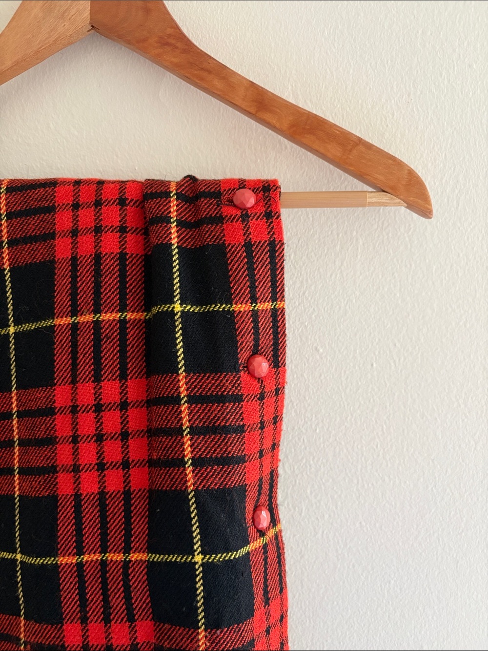 Vintage Plaid Maxi Skirt in Orange, Black & Yellow